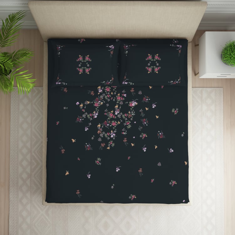 SPACES Essentials Cotton 138TC Floral Print 3Pcs Queen Bedsheet Set