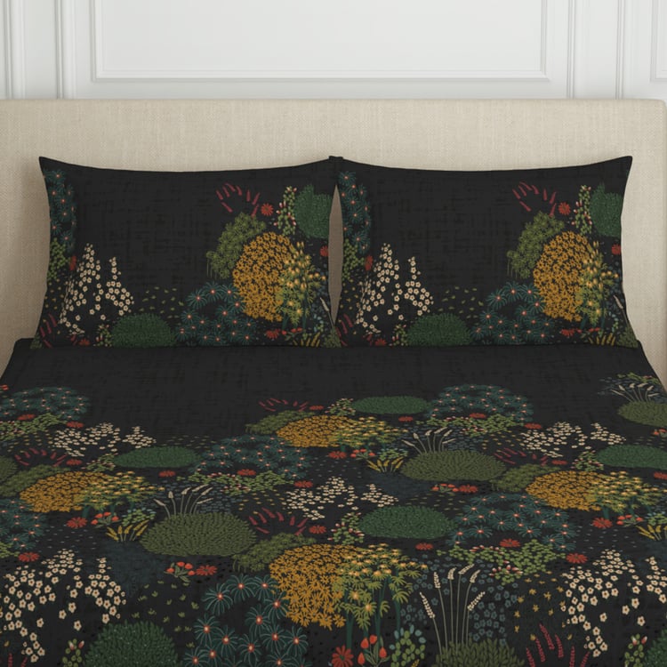 SPACES Essentials Cotton 138TC Floral Print 3Pcs Queen Bedsheet Set
