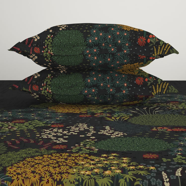 SPACES Essentials Cotton 138TC Floral Print 3Pcs Queen Bedsheet Set