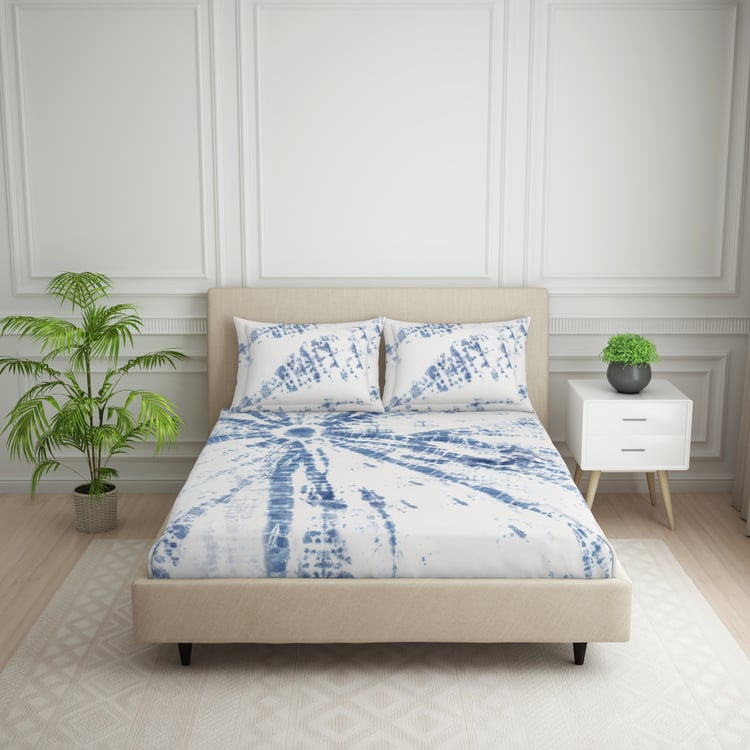 SPACES Essentials Cotton 138TC Printed 3Pcs Queen Bedsheet Set