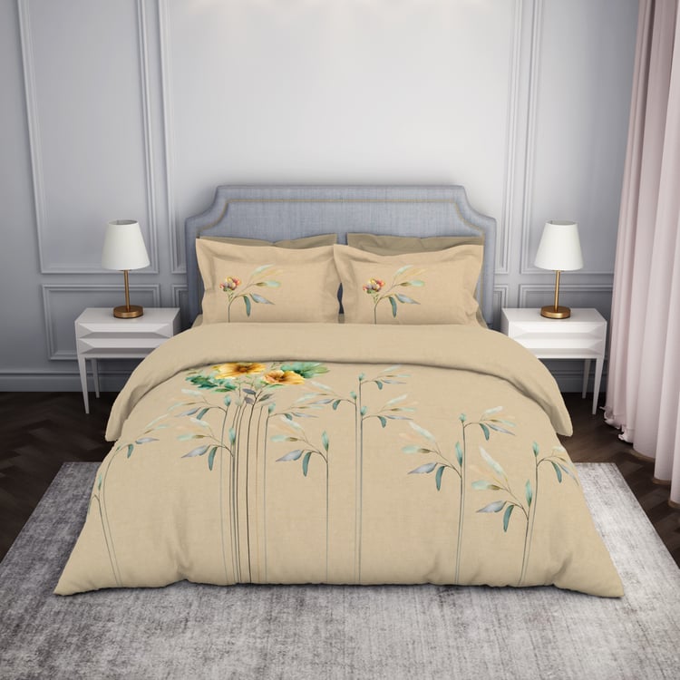 SPACES Elengace Cotton 210TC Floral Print 3Pcs Super King Bedsheet Set
