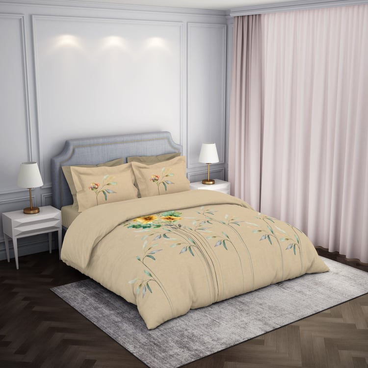 SPACES Elengace Cotton 210TC Floral Print 3Pcs Super King Bedsheet Set
