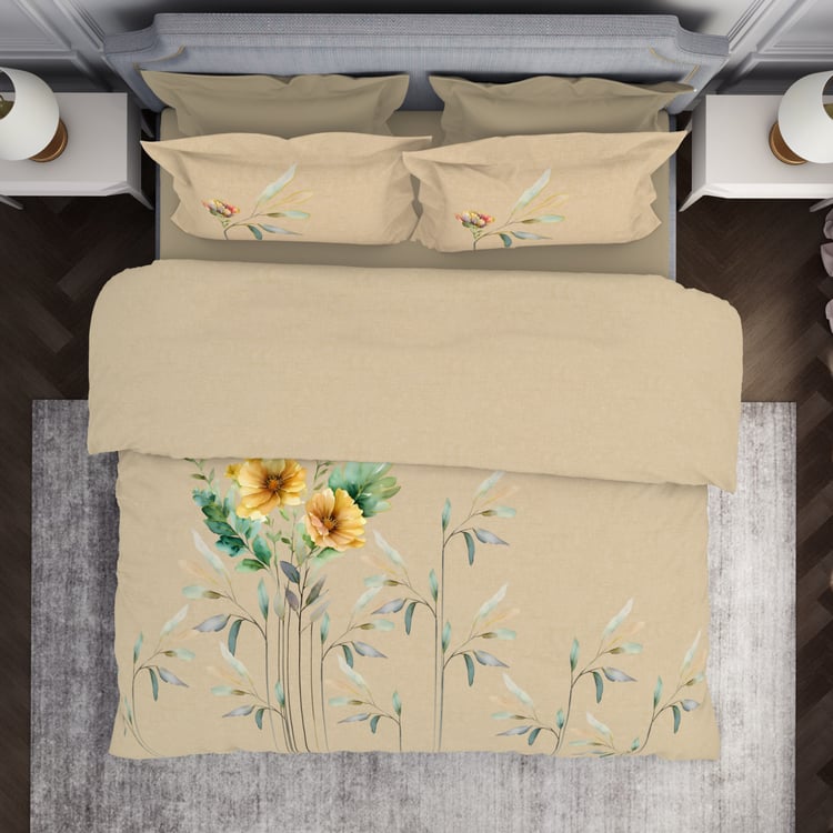 SPACES Elengace Cotton 210TC Floral Print 3Pcs Super King Bedsheet Set