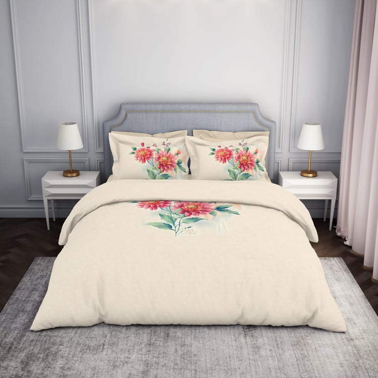 SPACES Elegance Cotton 210TC Floral Print 3Pcs Super King Bedsheet Set