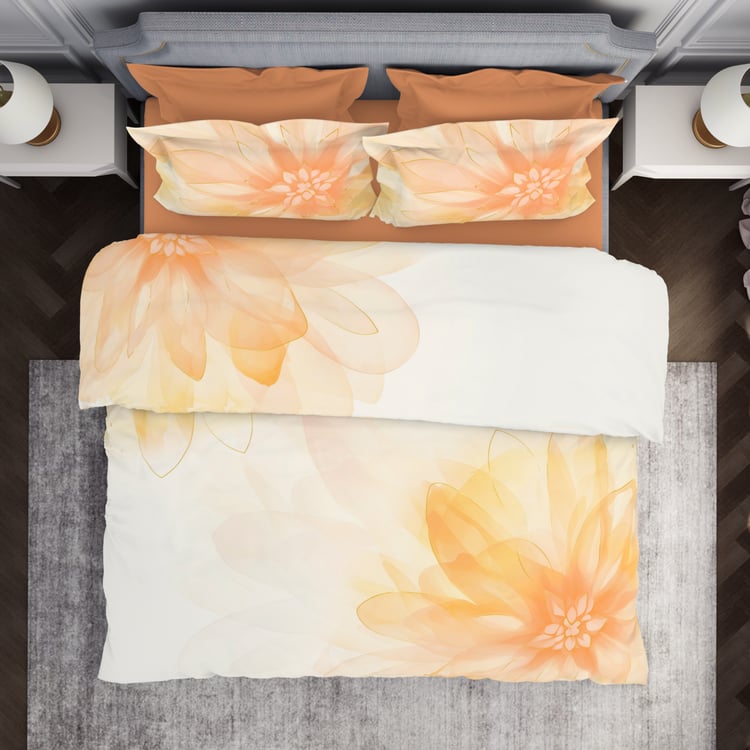 SPACES Elegance Cotton 210TC Floral Print 3Pcs Super King Bedsheet Set