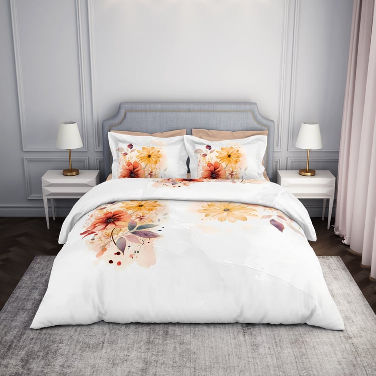 SPACES Elegance Cotton 210TC Floral Print 3Pcs Super King Bedsheet Set