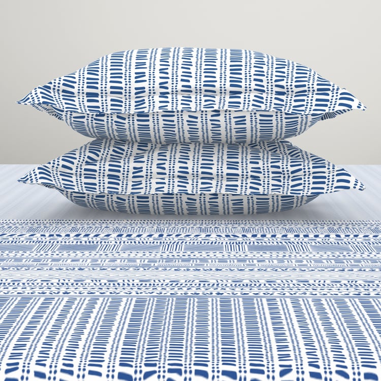 SPACES Essentials Cotton 144TC Printed 3Pcs Super King Bedsheet Set