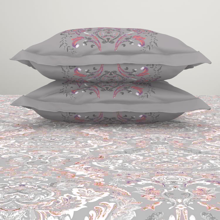 SPACES Essentials Cotton 144TC Ethnic Print 3Pcs Super King Bedsheet Set