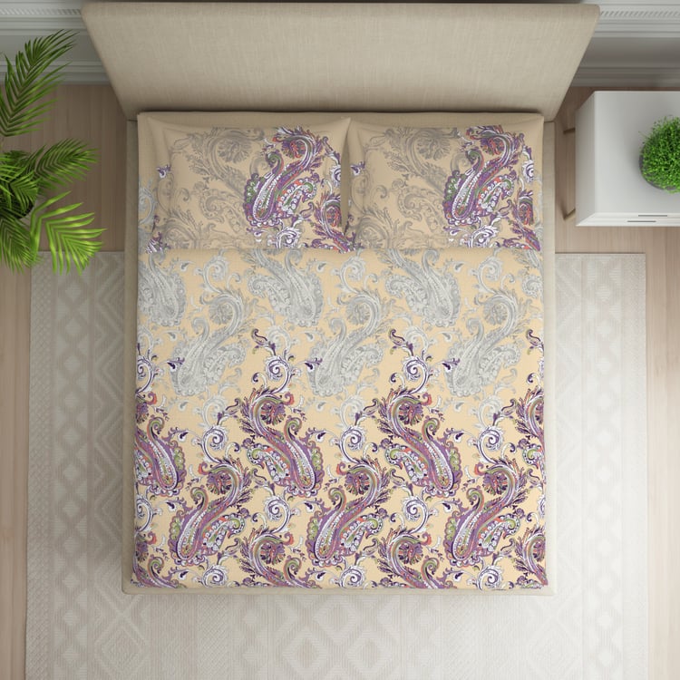SPACES Essentials Cotton 144TC Printed 3Pcs Super King Bedsheet Set