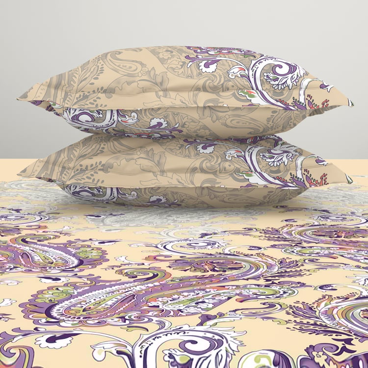 SPACES Essentials Cotton 144TC Printed 3Pcs Super King Bedsheet Set