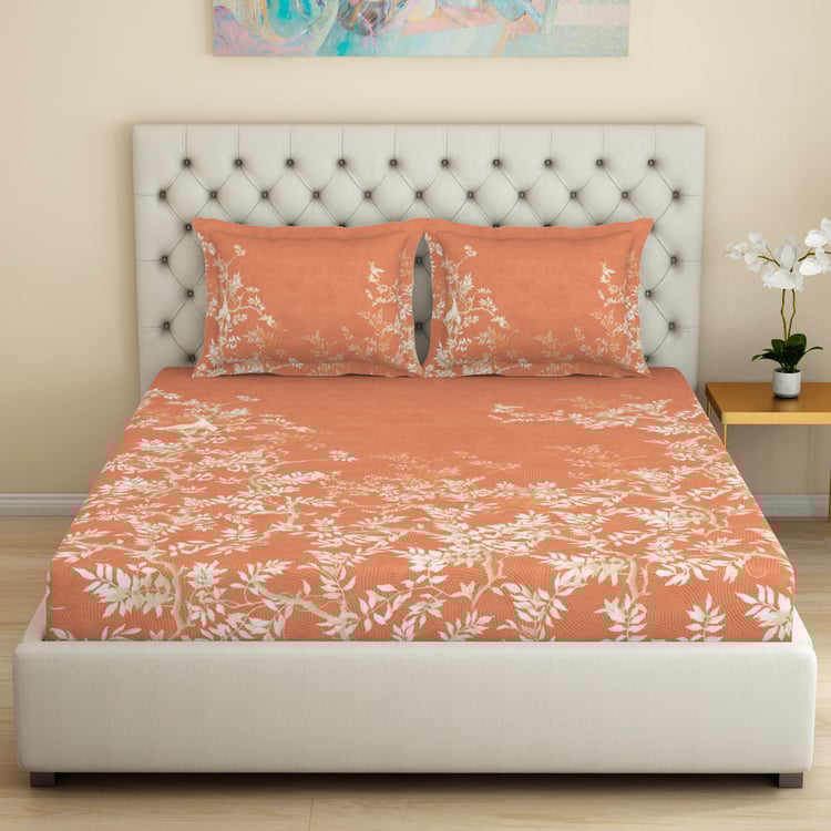 SPACES Essentials Premium 138TC Nature Print 3Pcs Super King Bedsheet Set