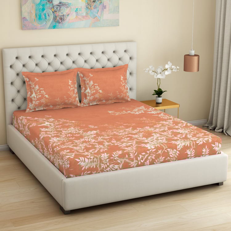SPACES Essentials Premium 138TC Nature Print 3Pcs Super King Bedsheet Set