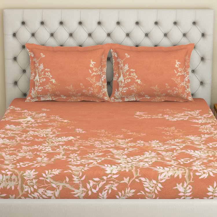 SPACES Essentials Premium 138TC Nature Print 3Pcs Super King Bedsheet Set