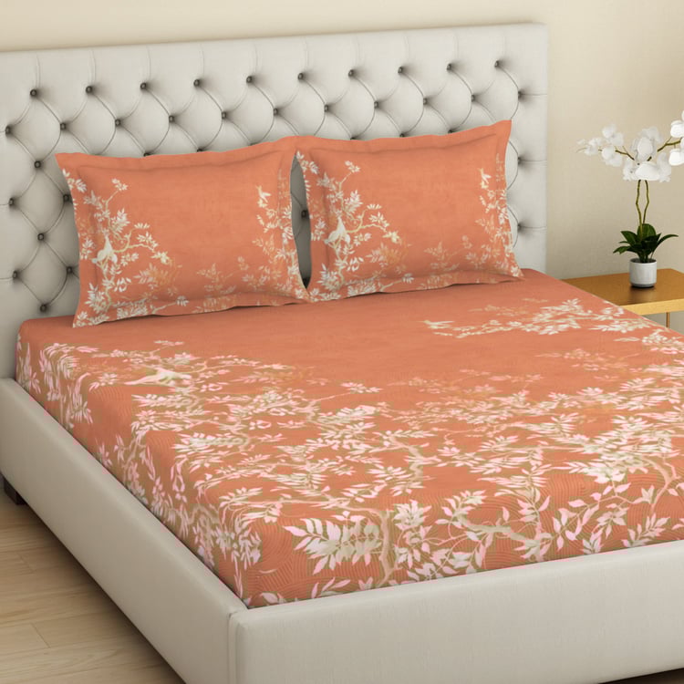SPACES Essentials Premium 138TC Nature Print 3Pcs Super King Bedsheet Set