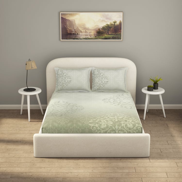 SPACES Essentials Premium 138TC Printed 3Pcs King Bedsheet Set