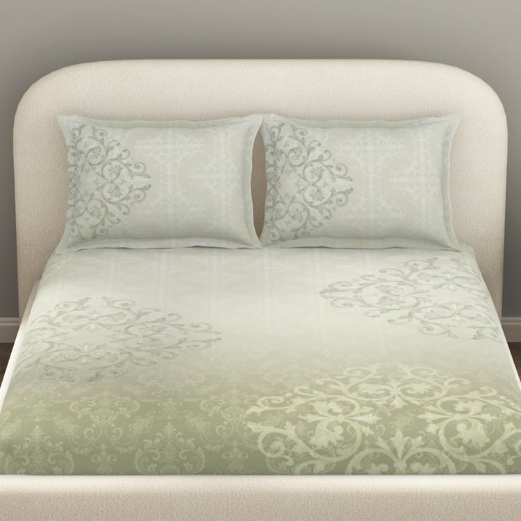 SPACES Essentials Premium 138TC Printed 3Pcs King Bedsheet Set