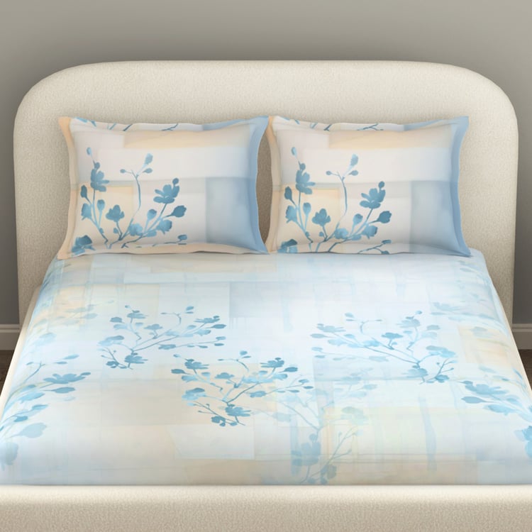 SPACES Essentials Premium 138TC Printed 3Pcs King Bedsheet Set