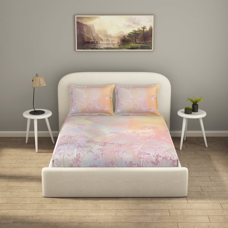 SPACES Essentials Premium 138TC Floral Print 3Pcs King Bedsheet Set
