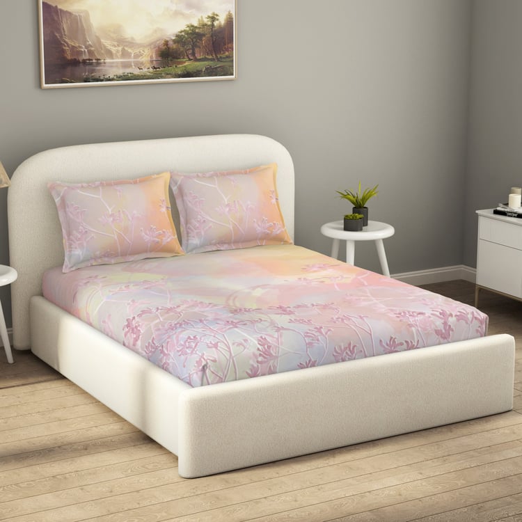 SPACES Essentials Premium 138TC Floral Print 3Pcs King Bedsheet Set