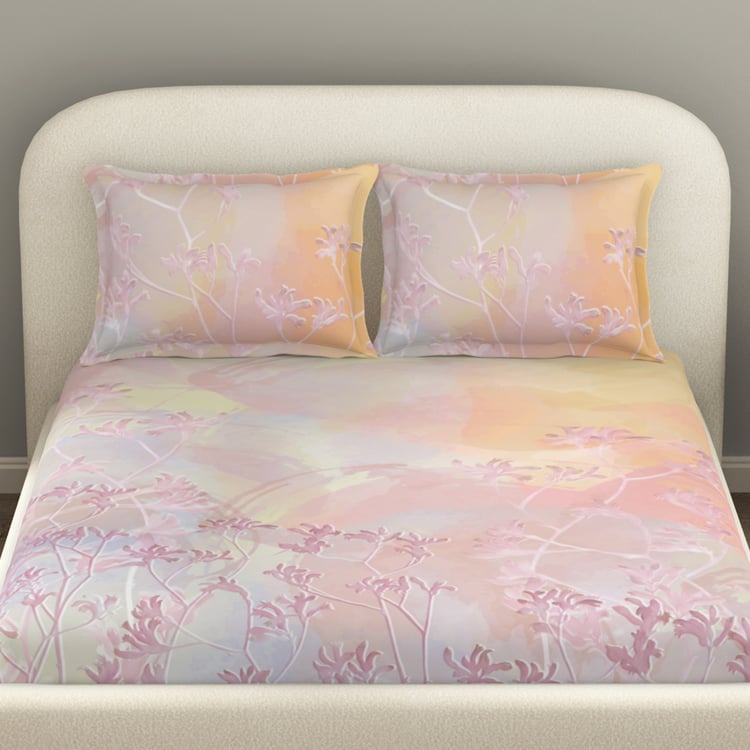 SPACES Essentials Premium 138TC Floral Print 3Pcs King Bedsheet Set