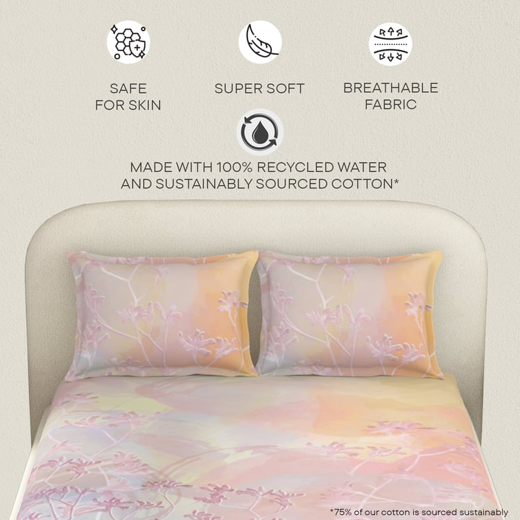 SPACES Essentials Premium 138TC Floral Print 3Pcs King Bedsheet Set