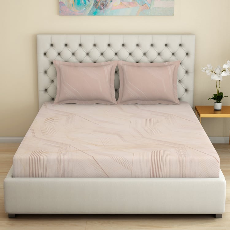 SPACES Essentials Premium Cotton 180TC Printed 3Pcs Super King Bedsheet Set