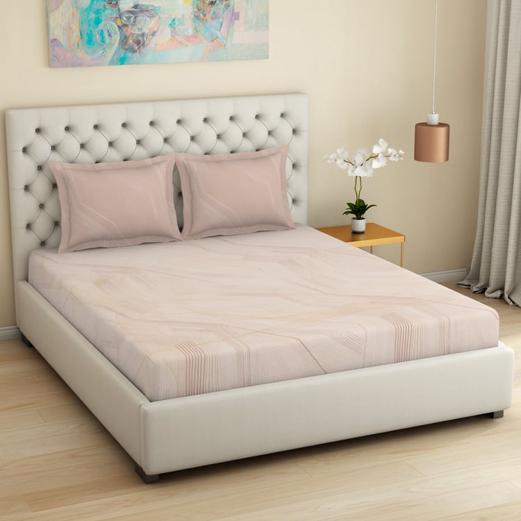 SPACES Essentials Premium Cotton 180TC Printed 3Pcs Super King Bedsheet Set