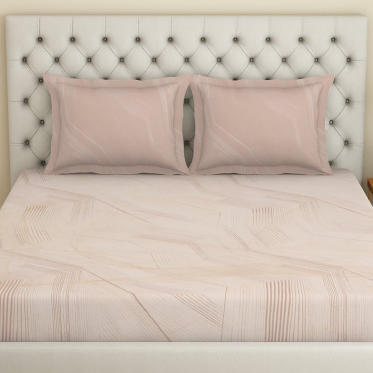 SPACES Essentials Premium Cotton 180TC Printed 3Pcs Super King Bedsheet Set