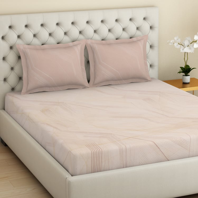 SPACES Essentials Premium Cotton 180TC Printed 3Pcs Super King Bedsheet Set