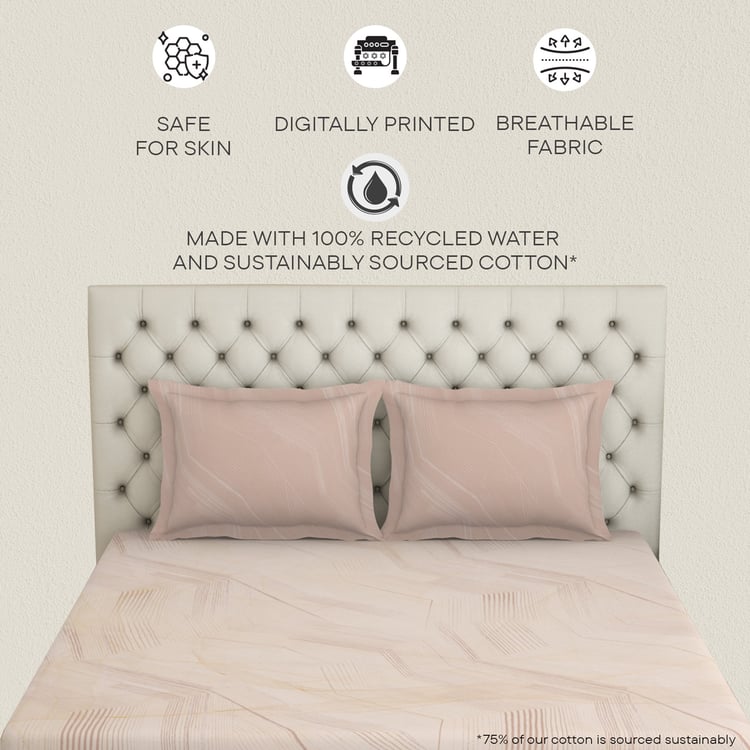 SPACES Essentials Premium Cotton 180TC Printed 3Pcs Super King Bedsheet Set