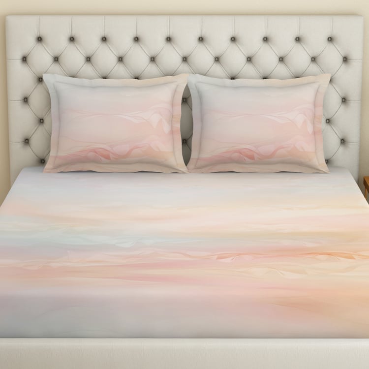 SPACES Essentials Cotton 180TC Printed 3Pcs Super King Bedsheet Set