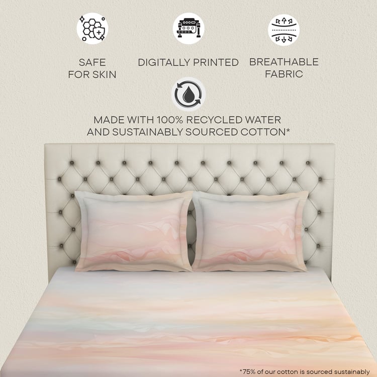 SPACES Essentials Cotton 180TC Printed 3Pcs Super King Bedsheet Set