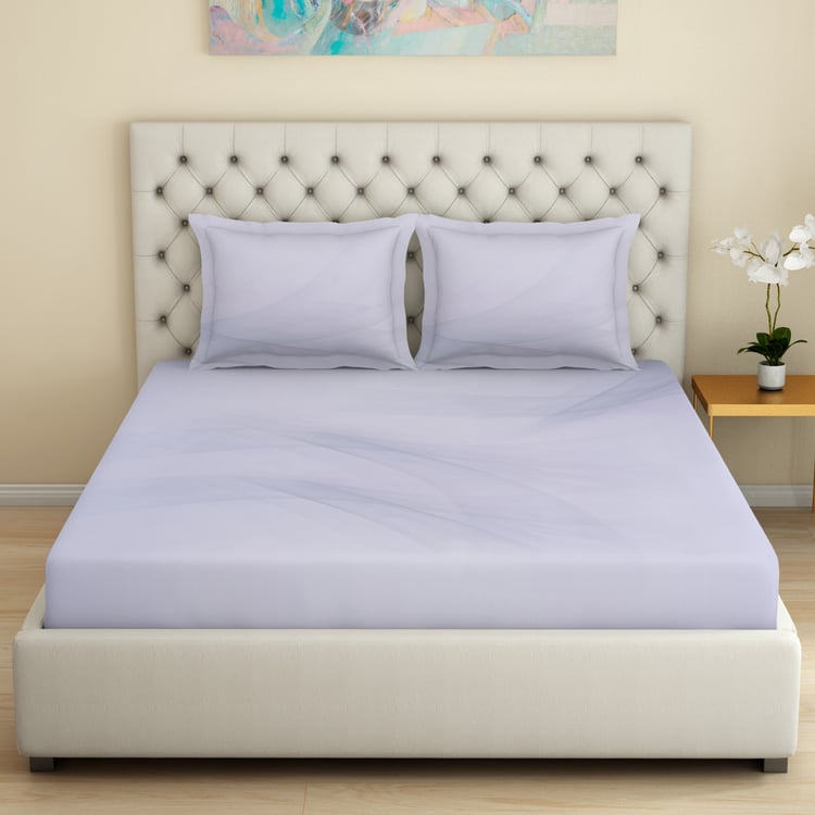 SPACES Essentials Premium Cotton 180TC Printed 3Pcs Super King Bedsheet Set