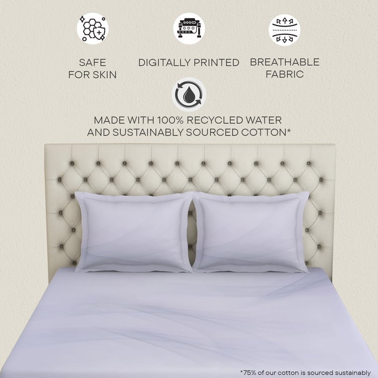SPACES Essentials Premium Cotton 180TC Printed 3Pcs Super King Bedsheet Set