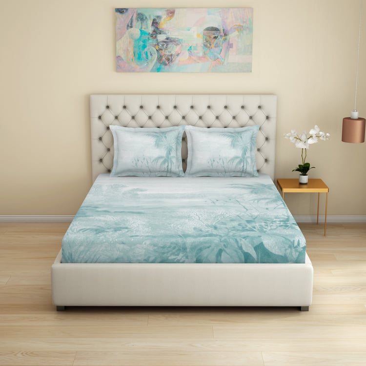 SPACES Essentials Premium Cotton 180TC Printed 3Pcs Super King Bedsheet Set