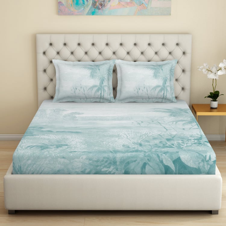 SPACES Essentials Premium Cotton 180TC Printed 3Pcs Super King Bedsheet Set