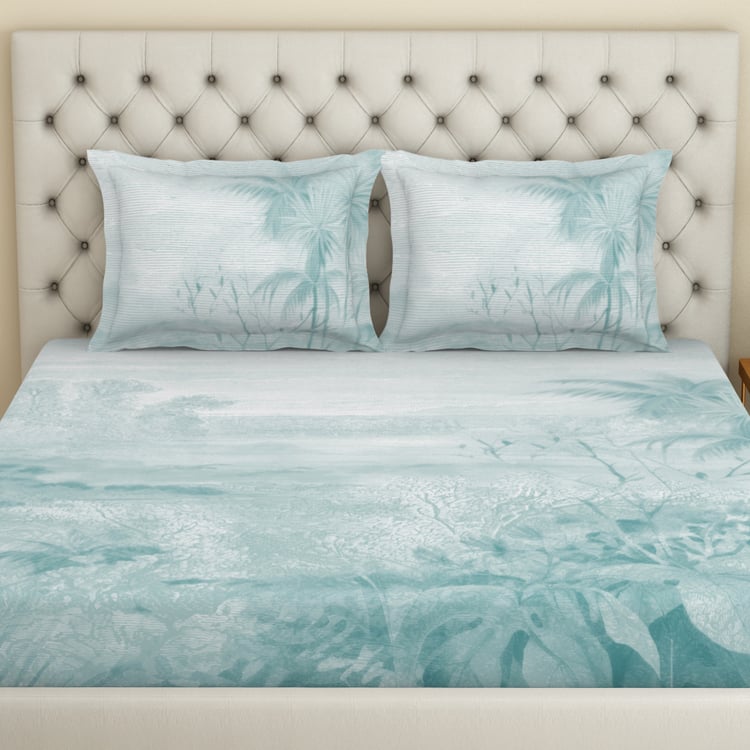 SPACES Essentials Premium Cotton 180TC Printed 3Pcs Super King Bedsheet Set