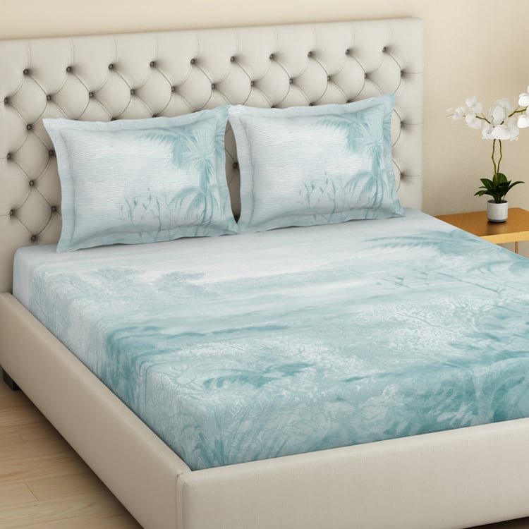 SPACES Essentials Premium Cotton 180TC Printed 3Pcs Super King Bedsheet Set