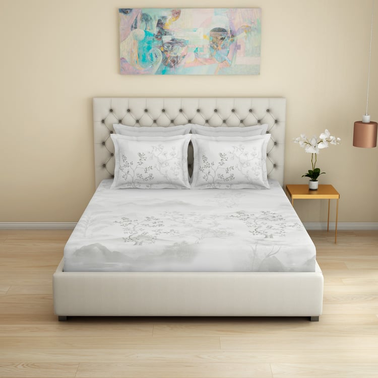 SPACES Essentials Premium Cotton 180TC Printed 3Pcs Super King Bedsheet Set