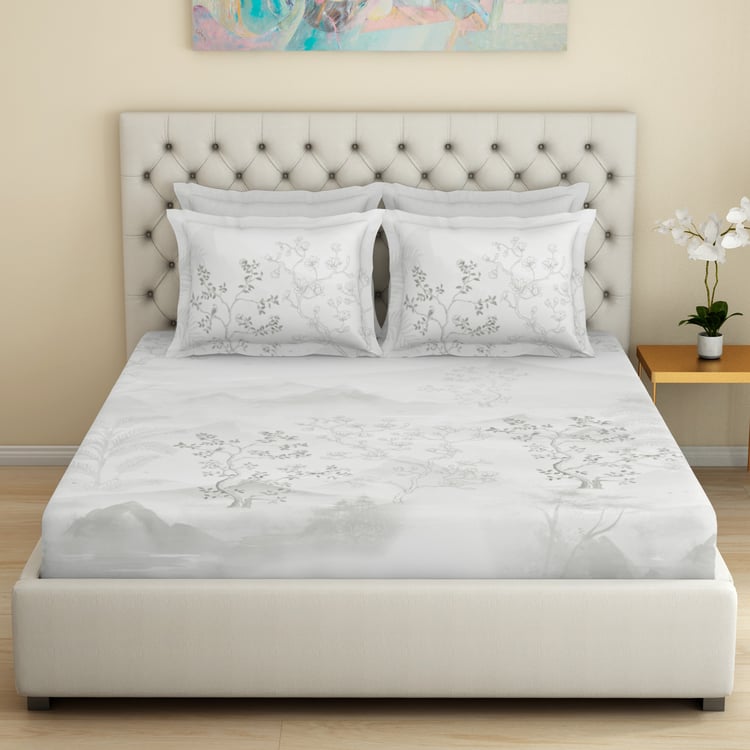 SPACES Essentials Premium Cotton 180TC Printed 3Pcs Super King Bedsheet Set
