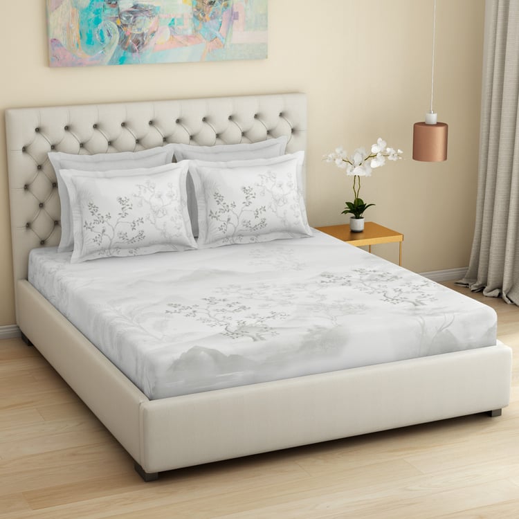SPACES Essentials Premium Cotton 180TC Printed 3Pcs Super King Bedsheet Set
