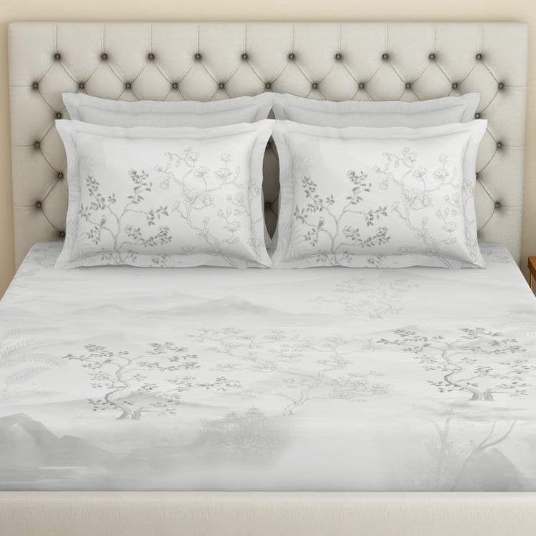 SPACES Essentials Premium Cotton 180TC Printed 3Pcs Super King Bedsheet Set