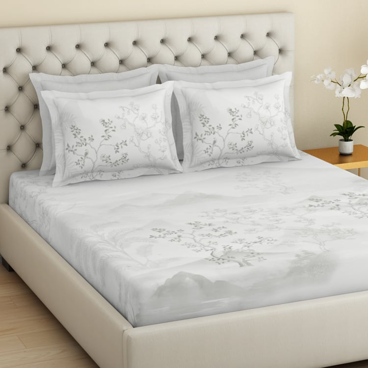 SPACES Essentials Premium Cotton 180TC Printed 3Pcs Super King Bedsheet Set