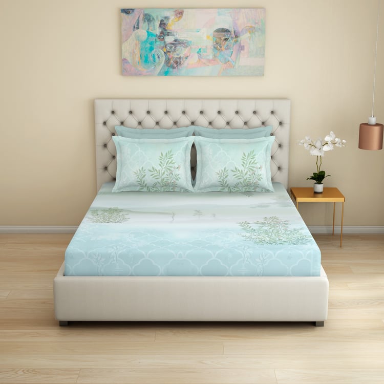 SPACES Essentials Premium Cotton 180TC Printed 3Pcs Super King Bedsheet Set