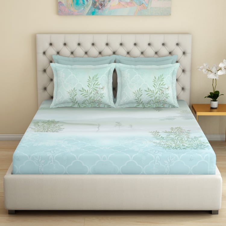 SPACES Essentials Premium Cotton 180TC Printed 3Pcs Super King Bedsheet Set