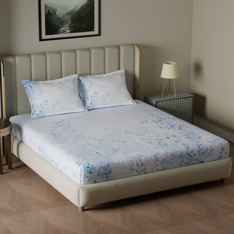 SPACES Restorative Realms Hygro Cotton 210TC Printed 3Pcs Super King Bedsheet Set
