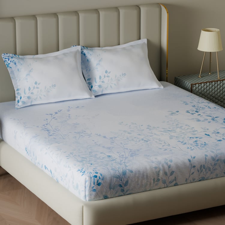 SPACES Restorative Realms Hygro Cotton 210TC Printed 3Pcs Super King Bedsheet Set