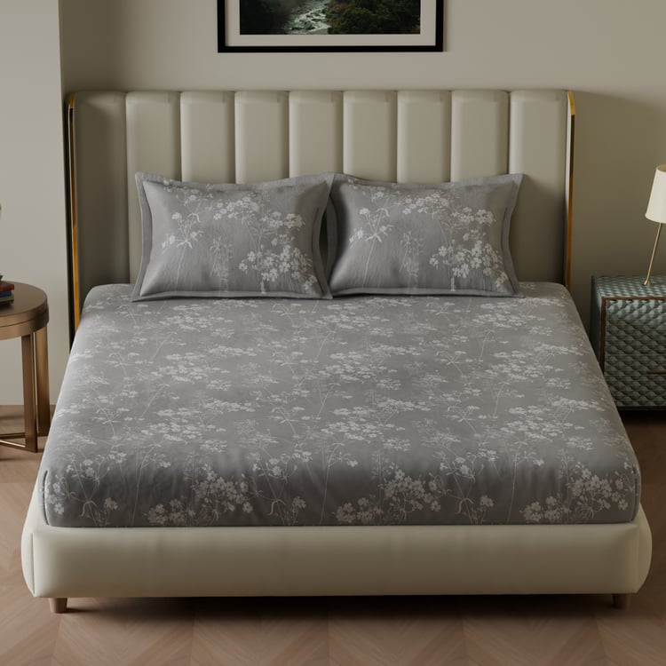 SPACES Restorative Realms Hygro Cotton 210TC Floral Print 3Pcs Super King Bedsheet Set