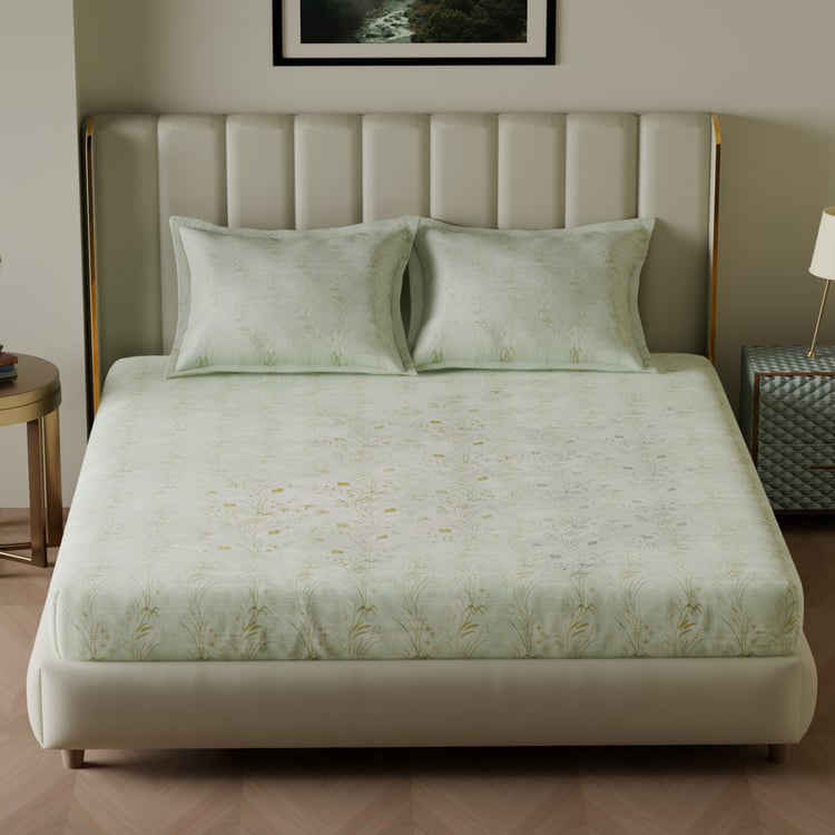 SPACES Restorative Realms Hygro Cotton 210TC Floral Print 3Pcs Super King Bedsheet Set
