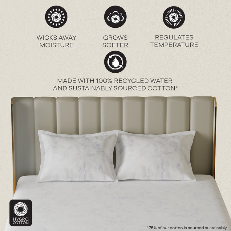 SPACES Earth Matters Cotton 210TC Printed 3Pcs Super King Bedsheet Set